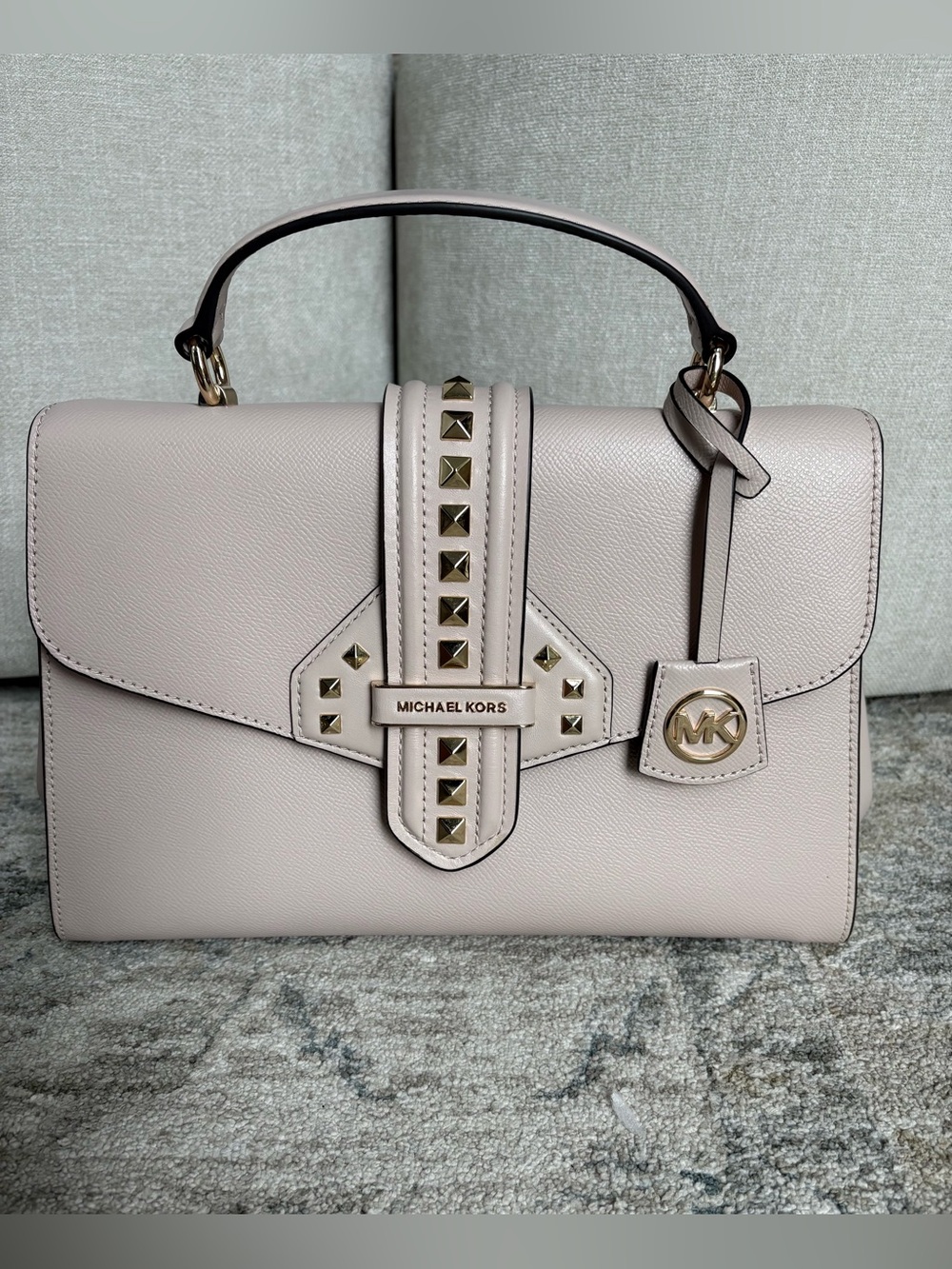 NWT - Michael Kors Bleecker Medium Studded Crossgrain Bag